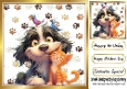 Funny Faces Cute Cat And Dog 8x8 Card Front (TWO)