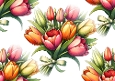 Pretty Rainbow Red Tulips Backing Paper (BIG)