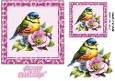 Pretty Bird With Flowers 7x7 Pink Swirl Frame