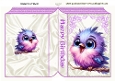 Cute Little Purple Bird Folded A5 Book