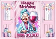 Lovely Gatefold In Pink With Birthday Gran Celebrating (ONE)