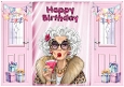 Lovely Gatefold In Pink With Birthday Glam Gran Celebrating (TWO)