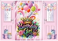 Lovely Gatefold In Pink Balloons Birthday Girl