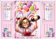 Lovely Gatefold With Coloured Balloons Celebrating