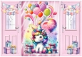 Lovely Gatefold With Balloons Cute Unicorn (FOUR)
