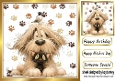 Funny Dog And Cat With Paw Prints 8X8 (ONE)