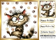Funny Cat With Paw Prints 8X8 (THREE)
