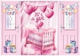 Lovely Gatefold Newborn Baby Girl Pink With Cot