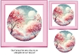 Pink Floral Scene 7x7 Card Front, (ONE)