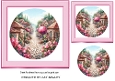 Pink Floral Scene 7x7 Card Front, (THREE)