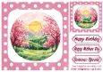 Pretty Field With Pink Blossoms & The Sun 8x8 Polkadot Frame
