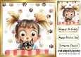 Cartoon Girl With Puppy Paw Prints 8x8 (ONE)