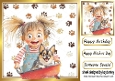 Cartoon Girl With Puppy Paw Prints 8x8 (TWO)