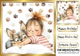 Cartoon Girl With Puppy Paw Prints 8x8 (FOUR)