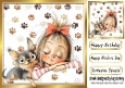Cartoon Girl With Puppy Paw Prints 8x8 (FIVE)
