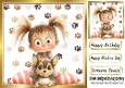 Cartoon Girl With Puppy Paw Prints 8x8 (SIX)