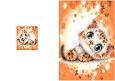Cute Baby Tiger In A5 Quick Fold Card (FOUR)