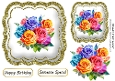 Pretty Rainbow Roses In Gold Glitter Topper (ONE)