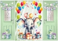 Birthday With Elephant Green Gatefold (THREE)