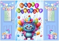 Birthday With Fun Monster Blue Gatefold (ONE)