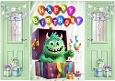Birthday With Fun Monster Green Gatefold (TWO)