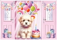 Pink Gatefold, With Cute Puppy Birthday Gifts (FOUR)