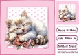 Cute Kitten With Flowers In Polkadot 8X8 Toppers (THREE)