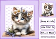 Cute Kitten With Flowers In Polkadot 8X8 Toppers (FIVE)