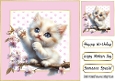 Cute Kitten With Flowers In Polkadot 8X8 Toppers (SEVEN)