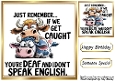 Funny Animal 8X8 Topper With Humour Caption (TWO)