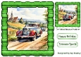 Lovely Vintage Car In Green Wood Effect 8X8 Frame (ONE)