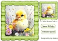 Cute Yellow Chicks In Green Wood Effect 8X8 Frame (ONE)