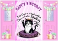 Pink Gatefold, With Humour Caption Cheeky Cat, Balloons & Gifts (ONE)