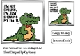 Funny 7x7 Topper Croc With Humour Caption (SILVER THREE)