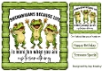 Playful Frogs Humour Caption 8x8 Wood Frame