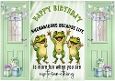 Green Gatefold, With Playful Frogs Humour Caption