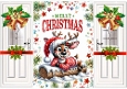 Christmas Gatefold, With Cute Reindeer (ONE)