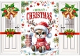Christmas Gatefold, With Cute Reindeer (TWO)