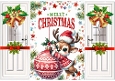 Christmas Gatefold, With Cute Reindeer (FOUR)