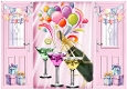 Birthday Celebration Pink Gatefold With Party Drinks