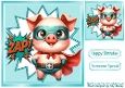 Super Animal In Funky Turq 8X8 Frame (SIX)