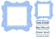 Blue Wavy Polkadot 7X7 Card Front/Toppers
