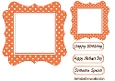 Orange Wavy Polkadot 7X7 Card Front/Toppers