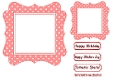 Rose Wavy Polkadot 7X7 Card Front With Toppers