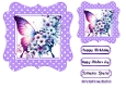 Purple Wavy Polkadot 7X7 Card Front/ With Pretty Butterfly