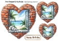 Lovely Heart Brick Wall Of Window Scenery Toppers (TWO)