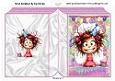 Folded Book Birthday Card With Balloons, And Quirky Girl (FOUR)