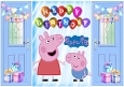 Blue Gatefold With Balloons & Peppa Pig (THREE)