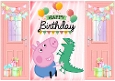 Peach Gatefold With Balloons & Peppa Pig (SEVEN)
