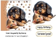 Cute Dachshund & Kitten With Paw Prints Topper 7x7 (TWO)